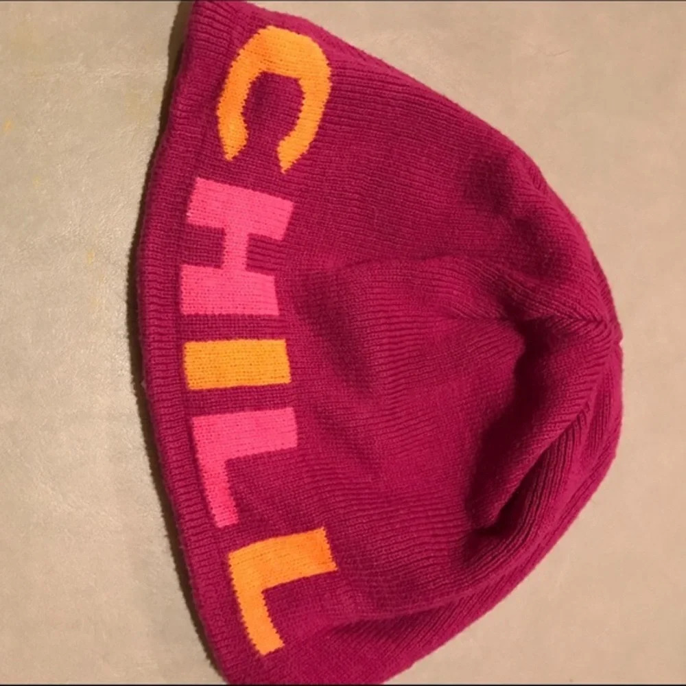 Children's Place Kids Beanie Chill Ski Snow Hat Size 10-14 Pink Winter EUC